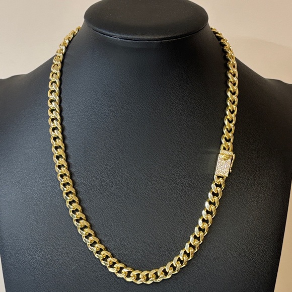 Jewelry - NEW 55g AAA CZ Cuban Chain 18k Yellow Gold Filled Necklace